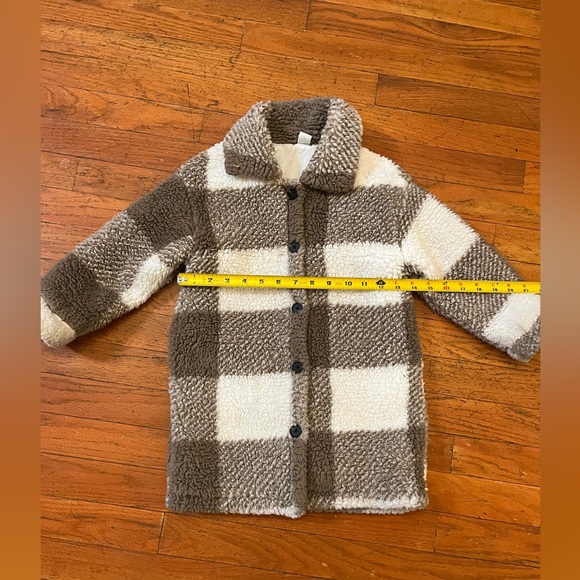 Shein Kids Plaid Flannel Lightweight Brown Jacket with Pockets Size 5Y - Picture 2 of 7
